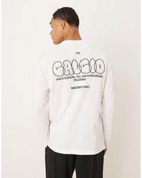 ASOS - T-Shirt Comoda A Maniche Lunghe Bianca Con Stampa Sul Retro - Lyst