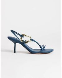 TOPSHOP - Nova Strappy Mid Heeled Sandals With Hardware - Lyst