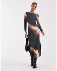 BRONZE SNAKE - Long Sleeve Maxi Dress - Lyst