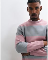 ASOS - Oversized Compact Knitted Striped Jumper - Lyst