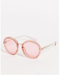 A.J. Morgan Womens Oversized Round Sunglasses - Pink