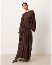 ASOS - Crinkle Chiffon Gathered Maxi Dress With Micro Ruffles - Lyst