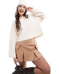 ASOS - Faux Suede Pocket Detail Pleated Mini Skirt - Lyst