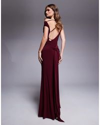 ASOS - – asymmetrisches schulterfreies maxikleid - Lyst