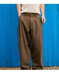 Bershka - Super baggy Trousers With Linen - Lyst