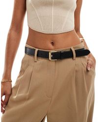 Pieces - Leather Look Belt - Lyst