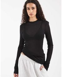 ASOS - Lounge Semi Sheer Long Sleeve Top - Lyst