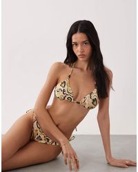 Brave Soul - Paisley Print Triangle Bikini Top - Lyst