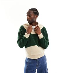 ASOS - Oversized Baseball Half Zip Sweatshirt With Contrast Panels - Lyst