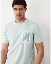 BOSS - Hugo boss - t-shirt coupe classique à manches courtes et imprimé graphique - turquoise - Lyst