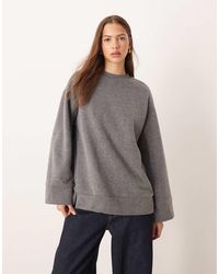 ASOS - Superzacht, Gemêleerd Sweatshirt Met Split - Lyst