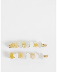 ASOS - Pack Of 2 Faux Semi-Precious Chipping Hair Slides - Lyst