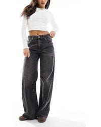 Pull&Bear - baggy Wide Leg Jeans With Elasticated Waist - Lyst