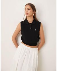 Polo Ralph Lauren - Cropped Mouwloze Poloshirt - Lyst