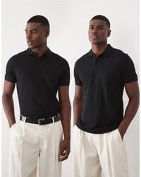 ASOS - Essentials 2 Pack Regular Fit Polos - Lyst