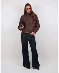 SIMMI - Faux Suede Cargo Pocket Jacket - Lyst