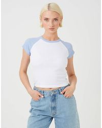 Brave Soul - Contrast Raglan Sleeve Baby Tee - Lyst