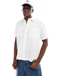 Only & Sons - Camisa Resort Blanca De Manga Corta Con Cuello De Solapas De - Lyst