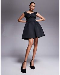 Goddiva - Corset Fit & Flare Mini Dress - Lyst