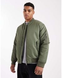 ASOS - Chaqueta Bomber Con Bolsillo Ma1 De -Verde - Lyst
