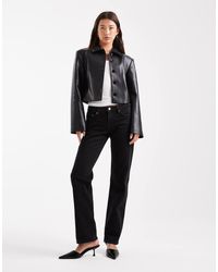 ASOS - Faux Leather Collared Fitted Jacket Co Ord - Lyst
