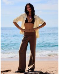 Bershka - Turn-up Waist Trousers - Lyst
