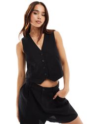 Pull&Bear - – weste aus leinen - Lyst