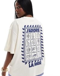 ASOS - Asos Design Curve Oversized T-Shirt With La Mer Shell Graphic - Lyst