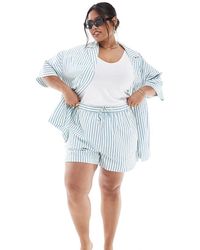 ASOS - Asos Design Curve Seersucker Pull On Boxer Shorts Co-ord - Lyst