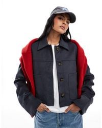 ASOS - Top Collar Premium Faux Suede Jacket - Lyst
