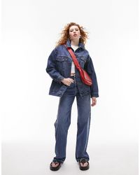 TOPSHOP - Veste en jean oversize coupe dad - moyen - Lyst
