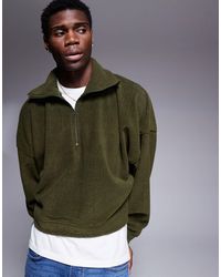 ASOS - Extreme Oversized Cropped Jumper With Half Zip Neck - Lyst