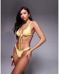 Candypants - – seitlich gebundene, geraffte bikinihose - Lyst