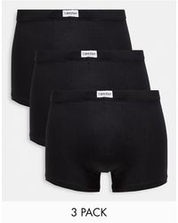 Calvin Klein - Confezione da 3 paia di boxer aderenti con logo colore nero - Lyst