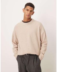 ASOS - Oversized Brushed Knitted Crew Neck Jumper - Lyst