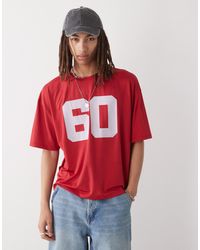 Collusion - T-shirt coupe carrée en jersey airtex style sport avec imprimé nombre - Lyst