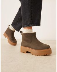 Timberland - Stone street - bottes chelsea en cuir à plateforme et doublure imitation peau - Lyst