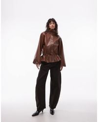 ASOS - Gatehred Waist Bubble Pu Jacket - Lyst