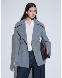 Aria Cove - Wool Look Oversized Lapel Double Breasted Blazer - Lyst