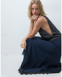 & Other Stories - Asymetric Midi Skirt With Lace Trim - Lyst