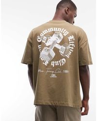 4505 - Heavyweight Cotton Oversized T-shirt With Back Graphic And Quick Dry Finish - Lyst