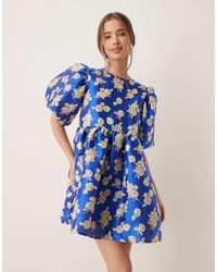 Sister Jane - Dream Golden Floral Jacquard Mini Dress - Lyst