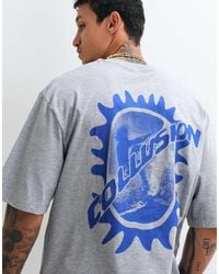 Collusion - Blue Surf Graphic Oversized Short Sleeved T-shirt - Lyst