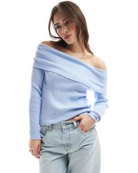 ONLY - Off Shoulder Knitted Jumper - Lyst