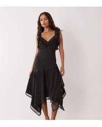 Miss Selfridge - Ruffle Hanky Hem Chiffon Maxi Dress - Lyst