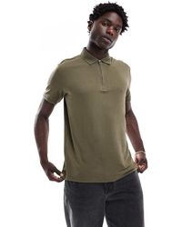 SELECTED - Half Zip Polo Shirt - Lyst