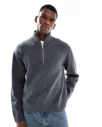 Jack & Jones - Pull oversize épais à col zippé - foncé - Lyst