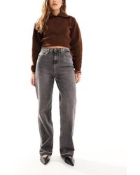 Tommy Hilfiger - Layla - jean slim à taille haute et ourlet brut - gris foncé - Lyst