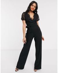 lipsy wrap culotte jumpsuit