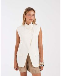 ASOS - Wrap Front Sleeveless Blazer - Lyst